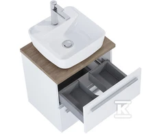 A852450806 / ROCA / KWADRO / VONIOS KOMPLEKTAS SU STALČIU IR KRAUTUVU 50 CM SU 2 STALČIAIS, Baltas BIZDIS / KEITIMAS 168443 /