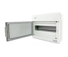 Sabaj System ALFA 13 BD Plastikinis skirstomasis skydas, 13 modulių, RAL 9003 baltos durys IP33, ALFA 13 BD