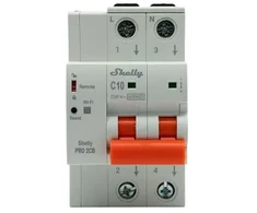 Automatinis jungiklis - Shelly Pro 2CB C10 10 A 2 polių C kreivės 230 V AC DIN bėgelio „Wi-Fi“ „Bluetooth“ Ethernet išmanusis automatinis jungiklis