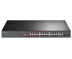 Šakotuvas TP-Link 24-Port 10/100Mbps + 2-Port Gigabit Unmanaged PoE+ Switch