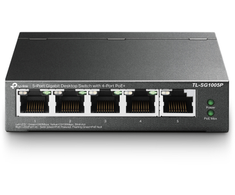 Šakotuvas TP-Link TL-SG1005P Ne-valdomas Gigabit Ethernet (10/100/1000) Maitinimas per Eternetą (PoE) Juoda