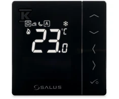 Salus termostats VS35B, 230 V, juodas