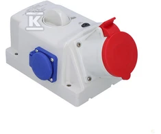 SCAME IŠVESTIS SU IŠJUNGTA 0-1 32A/5P/2X230V IP44 OPTIMA-
