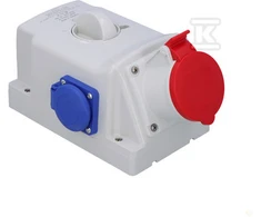 SCAME IŠVESTIS SU IŠJUNGTA L-0-P 16A/5P/2X230V IP44 OPTI.