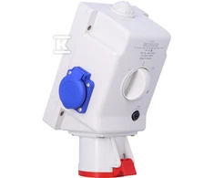 SCAME IŠVESTIS SU IŠJUNGTA L-0-P 32A/5P/2X230V IP44 OPTI.