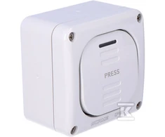 Scame Ant paviršiaus montuojamas momentinis mygtukas Protecta IP66 hermetiškas 10A Scame 137.5311P pilkas