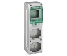 Schneider 13176 Mureva IP65 paviršinis 1x4 skirstomasis įrenginys, skirtas prijungti mgMRV-1-4-NT-T/2 lizdus 2 skylės 65x85mm 13176