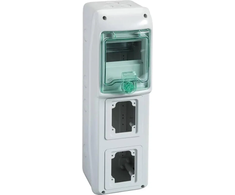Schneider 13178 Mureva IP65 paviršinis 1x5 skirstomasis įrenginys, skirtas prijungti gMRV-1-5-NT-T/2 lizdus 2 skylės 90x100mm 13178