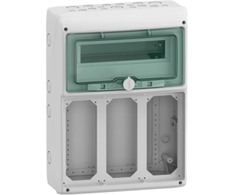 Schneider 13187 Skirstyklė 1x12 paviršiuje montuojama Mureva IP65, skirta gMRV-1-12+1-NT-T/11 lizdams 3 skylės 103x225mm 13187
