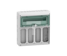 Schneider 13188 Skirstyklė 1x18 ant paviršiaus montuojama IP65, skirta gMRV-1-18+1-NT-T/12 lizdams 4 skylės 103x225mm 13188