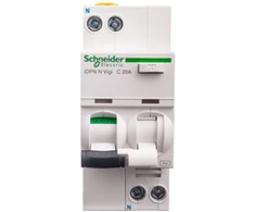 Schneider Electric Schneider diferencinis srovės perjungiklis su srovės perjungikliu 20A 30mA tipo AC 1- field + N - A9D31620