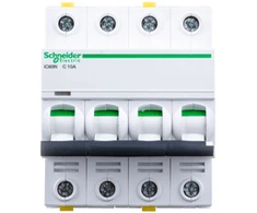 Schneider A9F04410 Grandinės pertraukiklis 4P C 10A 6kA AC iC60N-C10-4 A9F04410