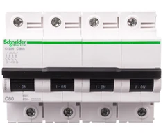 Schneider Electric Grandinės pertraukiklis 4P C 80A 6kA AC iC120N (A9N18372)