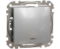 „Schneider Electric Sedna Design“ apšviestas 1 polių jungiklis, sidabrinis aliuminis SDD113101L