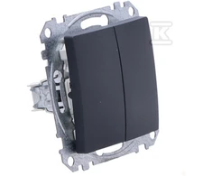 Schneider Electric Perjungiklis SCHNEIDER Sedna Desing, 2 klavišų, 10A, antracitas; SDD114108