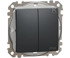 Schneider Electric Jungiklis SCHNEIDER Sedna Desing, 2 klavišų, IP44, antracitas; SDD214105