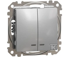Schneider Electric Jungiklis Schneider Sedna Design, 2 grupių, sidabrinis