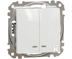 Jungiklis Schneider Electric Sedna Design, 2 klavišų, baltas.