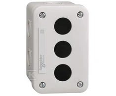Schneider Electric XAL-E tuščia valdymo dėžutė - šviesiai pilka, 3 išpjovos, IP54, skirta XB7 O 22mm XALE3