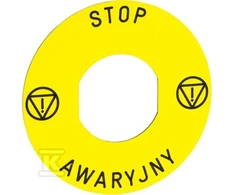 Schneider Electric ETYKIETA Geltona "STOP AWARYJNY"