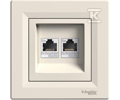 Schneider Electric Dvigubas kompiuterio lizdas 2xRJ45 kat.5e kremas - EPH4400123