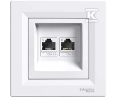 Schneider Electric Kompiuterių lizdai dviviečiai 2xRJ45 cat.6 balta - EPH4800121