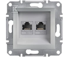 Schneider Electric Asfora kompiuterio lizdas 2 x RJ45 katė. 5E UTP be aliuminio rėmelio (EPH4400161)