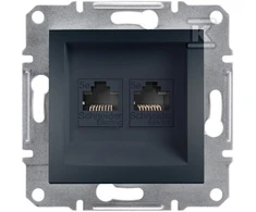 Schneider Electric Asfora kompiuterio lizdas 2 x RJ45 katė. 5E UTP be antracito rėmelio (EPH4400171)