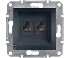 Schneider Electric Asfora kompiuterio lizdas 2 x RJ45 kat. 6 UTP be rėmo antracitas (EPH4800171)