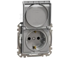 Schneider Electric GN.SCHUKO PRZ.IP44 ALU Sidabrinis SEDNA APRAŠYMAS