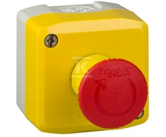 Schneider Electric Kasetė su saugos mygtuku, sukant 1R geltoną IP65 (XALK178)
