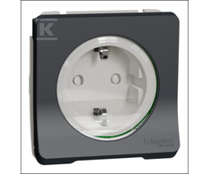 Schneider Electric Mureva Style Schuko lizdo mechanizmo varžtų gnybtai antracitas IP55 MUR36135