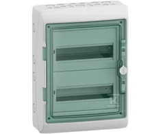 Schneider Electric SCHNEIDERE Hermetinis skirstomasis įrenginys Schneider Mureva / d. Kaedra 2x12 IP65 UV MRV-2-12-NT-T 13433 paviršinės permatomos durys.