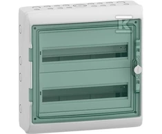 Schneider Electric SCHNEIDERE Hermetinis skirstomasis įrenginys Schneider Mureva / d. Kaedra 2x18 IP65 UV MRV-2-18-NT-T 13434 paviršinės permatomos durys.