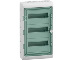 Schneider Electric SCHNEIDERE Hermetinis skirstomasis įrenginys Schneider Mureva / d. Kaedra 3x12 IP65 UV MRV-3-12-NT-T 13435 paviršinės permatomos durys.
