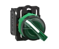 Schneider Electric Switch 2 padėčių rankenėlė 22mm žalia 1Z 1R be savaiminio grįžimo su foniniu apšvietimu (XB5AK123B5)