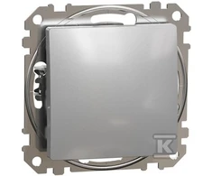 Schneider Electric Sedna Design, 1-polių mygtukas, sidabro aliuminio