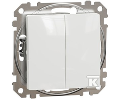 Schneider Electric Sedna Design, dvigubas mygtukas, baltas