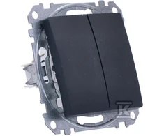Schneider Electric Sedna dizainas, dvigubas mygtukas, juodas antracitas
