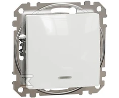 Schneider Electric Mygtukinis jungiklis SCHNEIDER Sedna Desing, su lempute,10A, baltas; SDD111111L