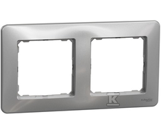 Schneider Electric Sedna Design, 2 kartus rėmas, sidabrinis aliuminis