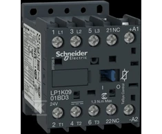 Schneider Electric Stycznik mocy miniaturowy I=9 A [AC-3] - styk pomocniczy 1NC - napięcie cewki 24 V DC LP1K0901BD3