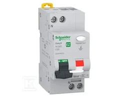 Schneider Electric „Schneider“ diferencinis automatinis jungiklis C 25A 1P+N 30 mA, A tipo EZ9D55625