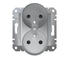 Schneider Electric Asfora Dvigubas lizdas su/be aliuminio rėmo EPH9810261