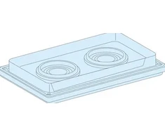 Schneider Electric Prisma Plus, G sistema, paviršinis korpusas, riebokšlio plokštė, 2 skylės LVS08899