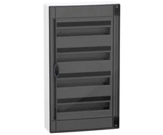 Schneider LVSXR418 PrismaSeT XS 4x18 PSXS-4-18-NT-P skirstomasis skydas, montuojamas paviršiuje, skaidrios durys, IP40 IK09 LVSXR418