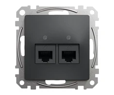 Schneider Electric Sedna Design Kompiuterio lizdas 2xRJ45 kat.5e UTP juodas antracitas SDD114452