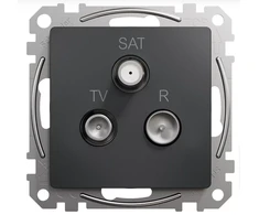 Schneider Electric Sedna Design, R/TV/SAT terminalo lizdas (4dB), juodas antracitas