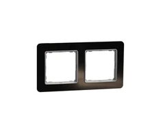 Schneider Electric Schneider SDD361802 Dvigubas rėmelis, juodas stiklas, stiklo efektas, Sedna Elements SDD361802