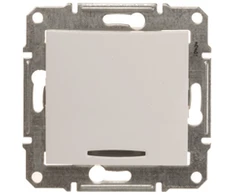 Schneider SDN1400121 Sedna Vienpolis jungiklis 10AX su LED apšvietimu balta SDN1400121